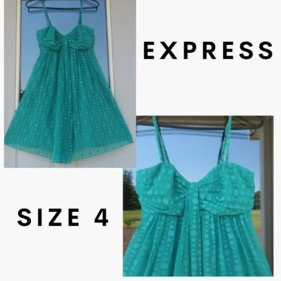 ❌last Chance ❌ EXPRESS polka dot versatile summer dress w/ detachable straps 4 - Picture 3 of 13
